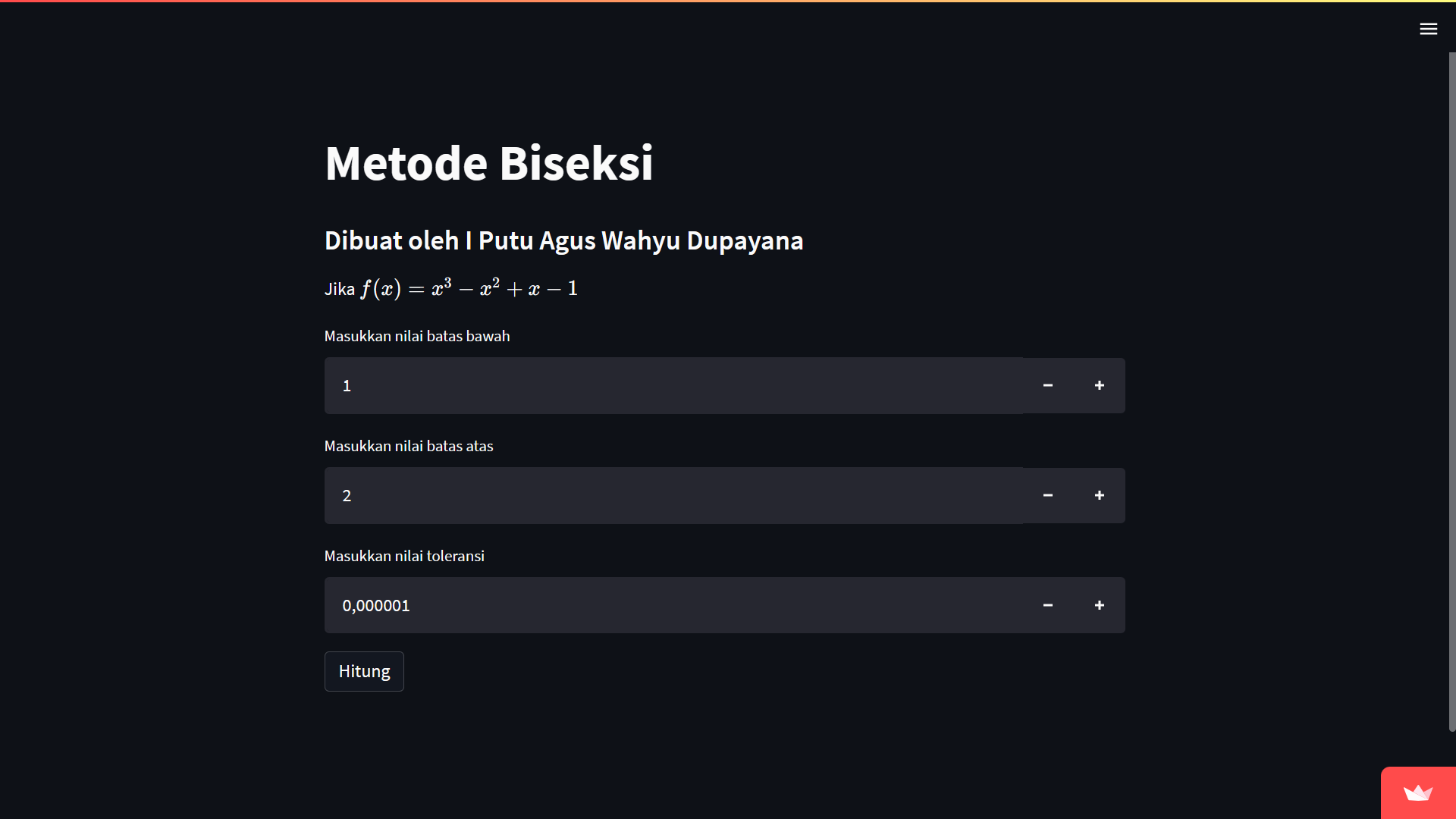 Stream Bisection Calculator - Numerical Methods Tool