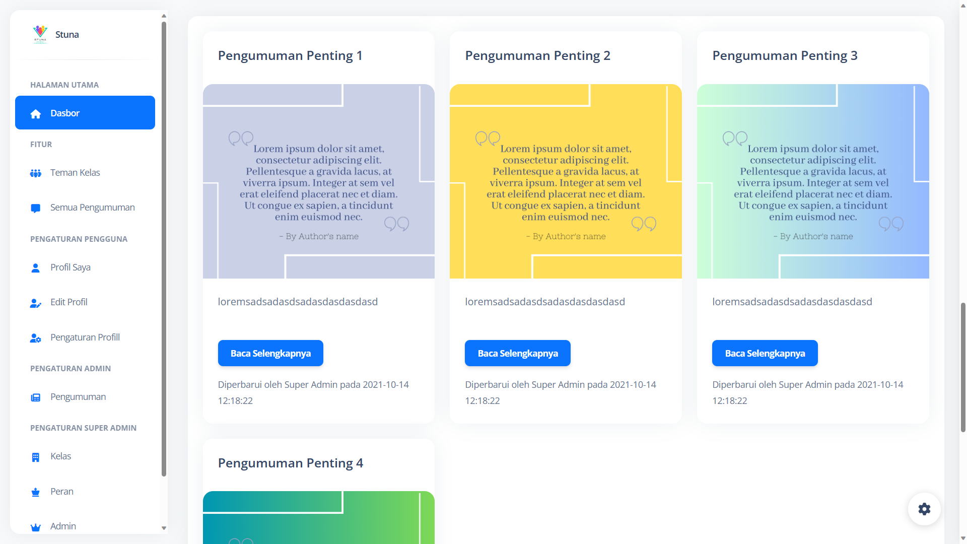Stuna - Student Announcement Platform & Mobile App